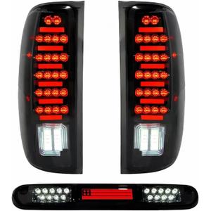 all-in-one LED Tail Light +3rd Brake Light for 2007-2013 Chevy Silverado 1500, 2007-2014 Silverado 2500 HD & 3500 HD, 2008-2014 GMC Sierra 3500 HD
