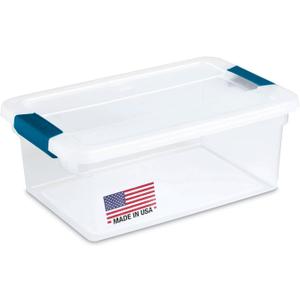 Tribello Clear Plastic Storage Bins with Lids Stackable Storage Bins (15 Quart)