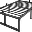 Twin Bed Frame, 18 Inch High 3500 lbs Heavy Duty Metal Platform, Mattress Foundation with Steel Slat Support/No Box Spring Needed/Noise Free/Non-Slip/Easy Assembly
