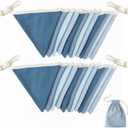 2 Strings Blue Pennant Banner Flags Nursery Garland Royal Linen Fabric Triangle Bunting Streamers for Baby's Room Decor Kids Boys Nautical Birthday Baby Shower Boho Wedding Event Party Decorations