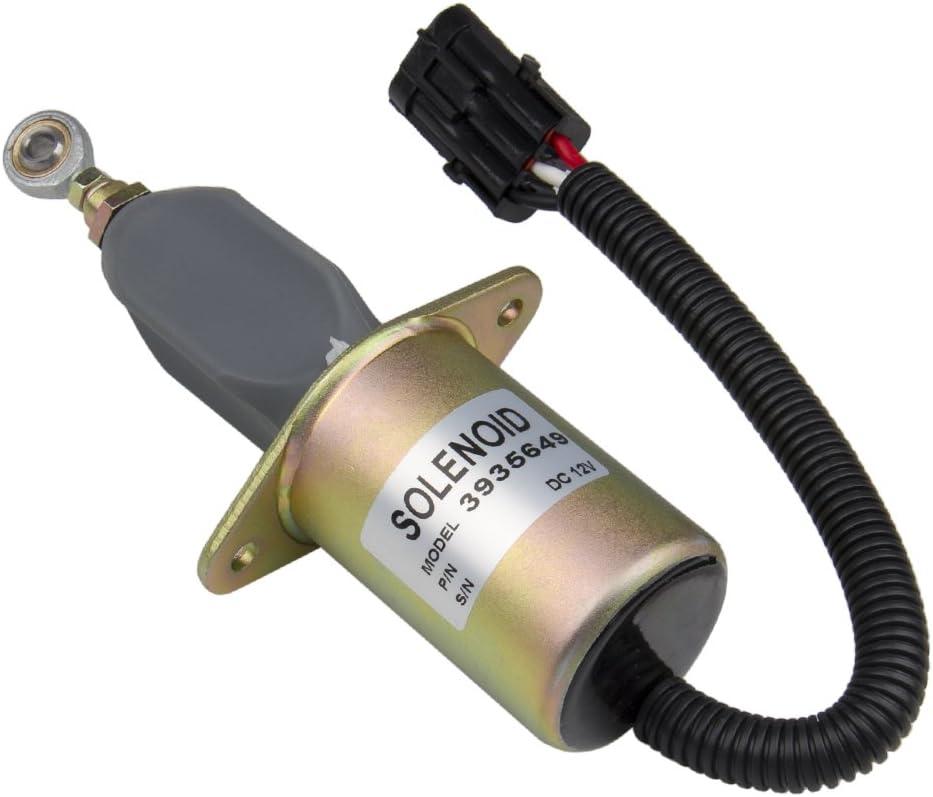 Replacement 12V Only Fuel Shut Off Solenoid 3" For 5.9L or 8.3L Cummins Diesel Engine 3935649