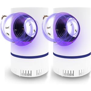 Fruit Fly Traps Fan Powered Flying Insect Trap for Indoors Bug Catcher for Mosquitoes, Gnats, Moths & Fruit Flies, Silent & Effective (1, White)