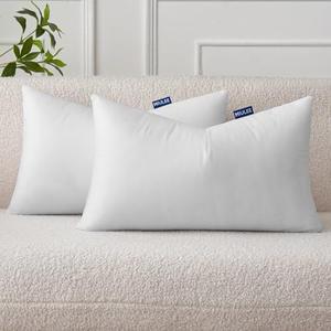 MIULEE Set of 2 Throw Pillow Inserts 12x20 Inches, Nowoven Decorative Pillow Inserts for Living Room