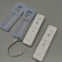 TIANHOO 2 Pack Remote Controller for Wii & Wii U, with Silicone Case and Wrist Strap (White)