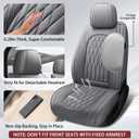 WELLDO Car Seat Covers Front Seats, Leather Seat Covers for Cars, Front Car Seat Protector Waterproof, Non-Slip Car Interior Covers Universal Automotive Seat Covers for Most Vehicle, Gray