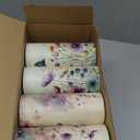 Layhit 12 Pcs Car Tissues Round Facial Tissues Boxes Vintage Floral Printed Travel Cylinder Cube Holder Bulk for Car Cup Holder(Flowers)