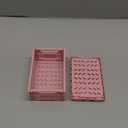 Tixill 2-Pack Mini Foldable Plastic Baskets for Organizing and Storage, Collapsible Storage Crate for Home Kitchen Bedroom Bathroom Office (5.9x3.8x2.2, Pink)