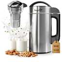 304 Stainless Steel Almond Milk Maker Machine (Built-in Filter) 50oz 6-7 Cups Per Batch, 8-IN-1 Cooking Blender Make Plant Based Nut Milk, Soy Oat Milk, Soup & Juice, Automatic Cleaning (Silvery