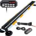 ASPL 47.1" Emergency Strobe Lights Bar with Control Double Side 86 LED Warning Light with 28 Strong Magnets Traffic Advisor Snow Plow Flashing Lights for Trucks Vehicles Tow Pickup (Amber/White)