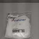 Arshiner Girl's Contrast Mesh Puff Long Sleeve High Waist A Line Short Dress with Pockets (9-10 Years, White)