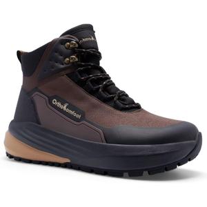 Men's Orthopedic Wide Waterproof Hiking Boots: Comfortable Plantar Fasciitis Arch Support Diabetic Foot Pain Relief Trail Sneakers, Backpacking Travel Gowalk Training Walking Shoes Brown Size 10.5