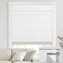 No Drill Cordless Roman Shades, 38×64 in, Room Darkening White | Install easily without drilling holes or damaging walls, perfect for renters and quick window upgrades.