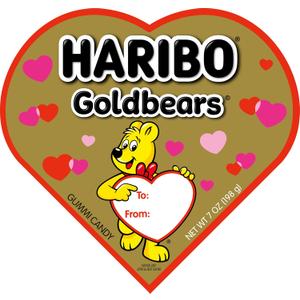Haribo Gummi Candy | Valentine's Day Limited Edition | Goldbears in a Heart Box | Original Flavors, 7 oz. (EXP 12/12/25)