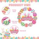 2 x Wooden Easter Decorative Door Wreath, Suitable for Front Door Signage, Hollow Rabbit Logo, and Spring Decoration Featuring Rabbits (Circle)