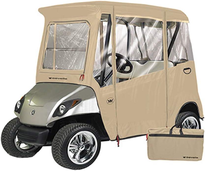 Greenline Eevelle USA Golf Cart Enclosure 2 Passenger Golf Car Cover Heavy Duty, 300D Waterproof DS (68" L x 40" W x 64" H) - Driving Enclosure - Bunker Sand Greenline Eevelle USA Golf Cart Enclosure 2 Passenger Golf Car Cover Heavy Duty, 300D Waterproof DS (68" L x 40" W x 64" H) - Driving Enclosure - Bunker Sand