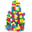 Melissa & Doug Wooden Building Blocks, 100-Piece Set of Sorting & Stacking Toys in 4 Colors and 9 Shapes, Classic Toddler Toys for Girls & Boys Ages 2+ - FSC Certified