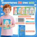 2 x Magic Grooved Writing Books for Kids-Handwriting Practice for Kids 5-8 - Tracing Books for Kids Ages 3-5 - Preschool, Kindergarten Learning-Letters, Numbers, Math, Drawing (Blue Box, 10.3 in x 7.3 in)