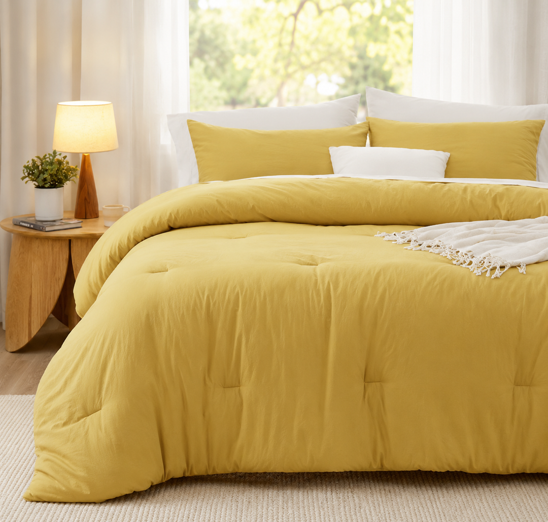 Bedsure King Comforter Set, Pumpkin Soft Prewashed Bedding for All Seasons, 3 Pieces GentleSoft Bed Set, 1 Lightweight Comforter (104"x90") and 2 Pillowcases (20"x36")