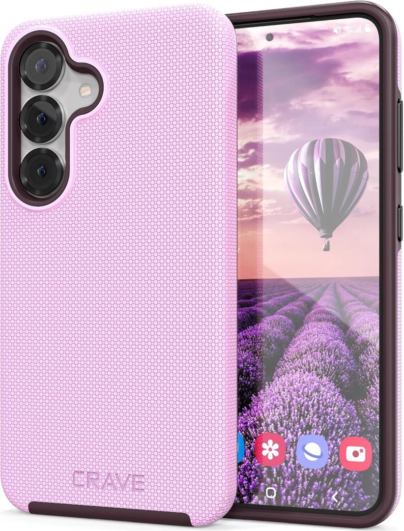Crave Compatible with Samsung Galaxy S25 Case, Shockproof Protection Dual Layer Case for Samsung Galaxy S25 (6.2 inch) - Lilac