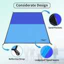 Frelaxy Pocket Picnic Blanket, Waterproof Sandproof Beach Mat, Compact Camping Tarp for Festivals, Hiking, Travel, Outdoor Recreation (Navy & Blue, 57'' x 71'')
