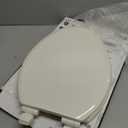 KOHLER 20454-96 Ridgewood Elongated Soft Close Toilet Seat, Quiet Close, Wood Toilet Seat, Home Essentials, Biscuit