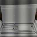 White standing desk converter Stand up office desk riser on the desktop is suitable for use in laptops and single monitor work consoles, home offices, and can be adjusted in height (White wood)