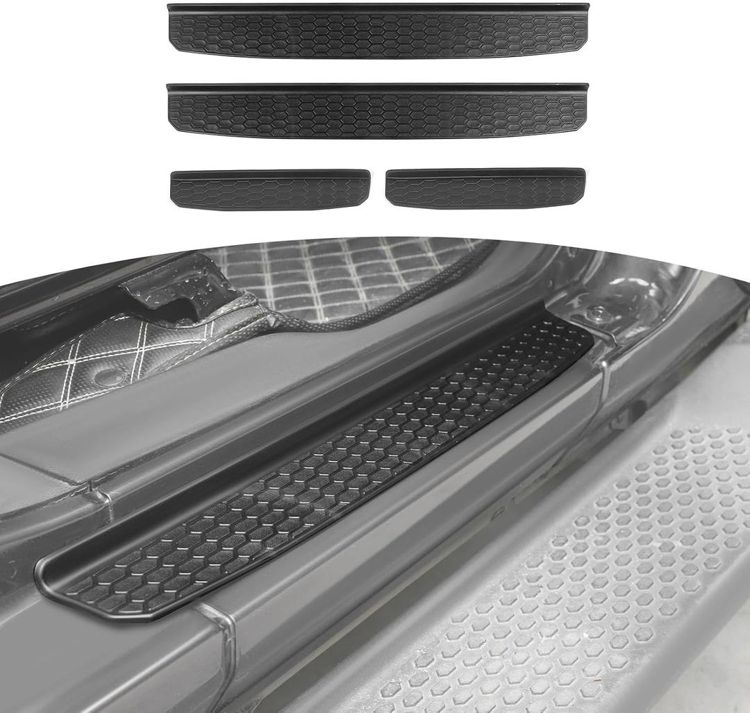 RT-TCZ for Wrangler JL Door Sill Guards, Door Entry Guards Protector for Jeep Wrangler JL JLU Gladiator JT 4 Door 2018 2019 2020 2021 2022 2023 Black