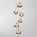 KAUCQI Long Chandeliers for High Ceilings,Modern Crystal Pendant Light,Raindrop Drop Lamp,Hanging Flush Mount Lighting Fixtures for Spiral Staircase,Foyer,Entryway,Living Room