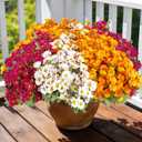 12 Bundles Artificial Daisies Flowers Outdoor Fake Plants White Gerber Daisy Fake Foliage Greenery Faux Plants for Graves Hanging Outside Planter Window Box Wedding Decoration