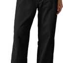 QINSEN Womens Zip Front Wide Leg Long Pants High Waist Causal Cargo Pants Cotton Pocket Palazzo Pants (X-Large, Black)