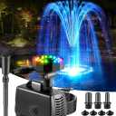 Submersible Pump RGB Pond Filter System Kits,3-in-1 Pond Filter Fountain with Colorful Lights,550GPH Pond Filter Box,Multi-layer Filtration, Applicable to Garden Pond,Fish Tank,Water Feature