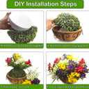 Grunyia Artificial Outdoor Flowers, 12 Bundle Mixed Colors with Hanging Basket, UV Resistant Decorative Flowers for Porch, Patio, Yard