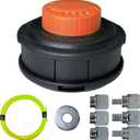 Universal Weed Eater Head, Speed Feed Trimmer Head String Trimmer Head Weed Wacker Head Replacement for Echo, Ego, Dewalt, Stihl, Husqvarna Trimmer Weed Eater, with 14FT/0.095 Trimmer Line (Orange&Black)
