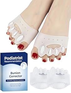 Habioer Upgraded Toe Separators & Toe Spacers for Women and Men - Podiatrist Recommended, Bunion Corrector, Foot Alignment and Pain Relief(1 Pair)