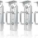 4 Pack 8 Inch Boat Trailer Bunk Brackets, Heavy Duty Galvanized Swivel Top Bunk Bracket Kit for 1.5" x 3", 2" x 3", 3" x 3" Boat Trailer Crossmember Parts, Silver