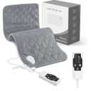 Bearhug Massage Table Warmer Heating Pad 30” x 71”, Dark Grey Sherpa Wool Electric Heating Pad with 9 Hours & 10 Heating Levels, LED Controller, Machine Washable