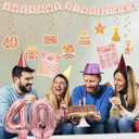 40th Birthday Decorations Women Balloons - 14 Pcs Rose Gold Awesome Since 1986 Theme With 40 Number Foil Balloon Pre-Strung Banner Hanging Swirls Vintage 1986 Poster For 40 Year Old Party Supplies