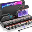 Switch 2 Game Organizer & Charging Station  Charges 4 Joy Cons & Stores 20 Game Cards | Joy-Cons Controller Charging Dock with Sync USB | Compatible Only with Nintendo Switch 2 (2025)