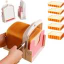 2026 NEW Bread Slicer Guide for Homemade Bread | 5 Thicknesses Mode for Sourdough, Rounds Loaves, Bagels, Toast & Sandwiches | Foldable & Adjustable | Space Saving | Indoor Outdoor Use