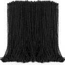 2 x EOBOH Black Beads Necklace, 100PCS Halloween Black Necklaces Stuff Accessories, 33" Mardi Gras Beads Costume, Festival Parade Throw for Halloween Wedding Party Events Supplies Decorations
