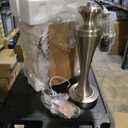 LUXEFLOW 30" Silver Table Lamps Set of 2, 3Way Dimmable Touch Living Room Lamp with USB A+C Ports and AC Outlet, Modern Brushed Nickel Bedroom Lamps, Tall Metal Bedside Lamp for Nightstand Side Table