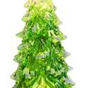 WONDER GARDEN Light Up Christmas Tree, 12 Acrylic Christmas Tree Snow Globe, Battery Operated Water Swirling Glitter Led Lights Christmas Decorations Figurines for Indoor for Tabletop