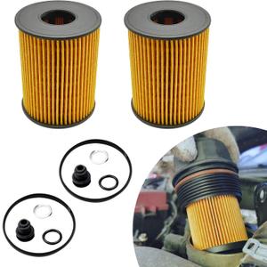 2PCS 26350-2S000 Oil Filters, Oil Filter for My Car, 263502S000 26350-2R000 Filters Includes Gasket and O-Rings, Car Accessories Compatible with Sonata 2022-2023 Tucson 2.5L Kia Sorento 2.5 L