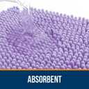 OLANLY Bathroom Rugs Sets 3 Piece, Soft Absorbent Chenille Bath Mats and U-Shaped Contour Toilet Rug, Quick Dry, Home Decor Accessories, Bath Mat Set for Bathroom (30"x20"+24"x16"+24"x20", Lavender)