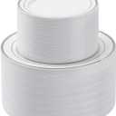 BESTSTAR 200PCS Silver Plastic Plates Set, 100 10.25 inch Dinner Plates and 100 7.5 inch Dessert Plates, Premium Disposable Plates for Party, Wedding