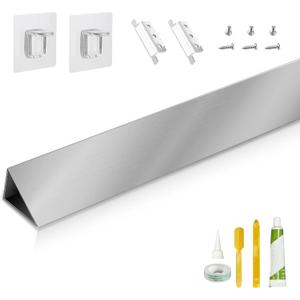 30" Slide-in Range Rear Filler Kit W10113901A, Stove Gap Universal Triangular Filler Strip, Top Trim Kit Between Stove and Wall for Whirlpool & Most Brand, Aluminum Gap Cover Silver