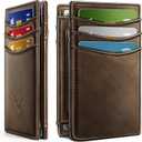 BULLIANT Slim Wallet For Men 12Cards,Magnetic Flip Build-in Money Clip Airtag Compatible-RFID Blocking