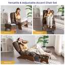 MAXYOYO Accent Chair with Ottoman, Lounge Chair with Adjustable Backrest