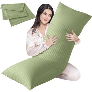 Cosybay Full Body Pillow Insert with Sage Green Pillowcase - Fluffy Long Bed Pillow for Adults - Firm Large Body Pillow with Washable Cover for Side and Back Sleepers - 20x54 Inch(Sage Green)