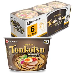 Nongshim Tonkotsu Ramen with Kuromayu Noodle Big Bowl, 3.56 Ounce (Pack Of 6) (EXP 04/09/27)